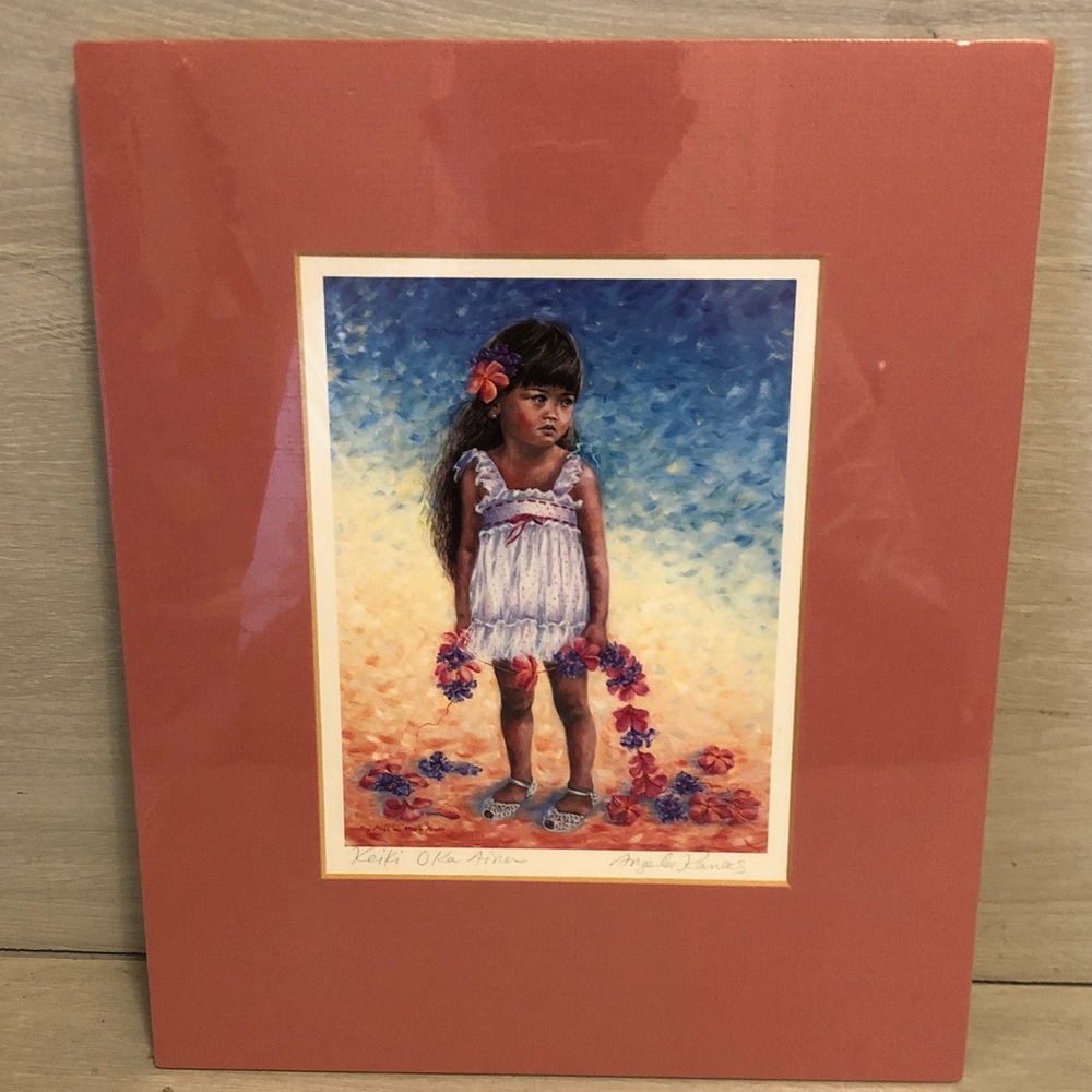 Angela Marie Kanas "Keiki OKa Aina" Signed Hawaiian Print Ready to Frame Read